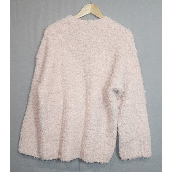 NWT H&M Divided Oversized Crewneck Pink Knit Sweater Women's Sz M - Picture 3 of 6